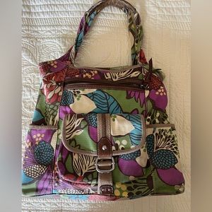 Vintage Fossil canvas shoulder bag